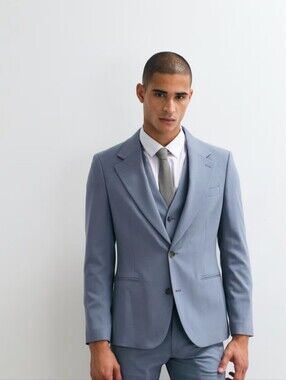 Asos Design Light Blue Tailored Suit Jacket Blazer Mens Size 36 Short NWT Formal